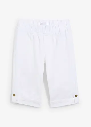 Jeans-Bermuda mit Rundumgummizug in weiß von vorne - bpc selection