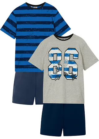 Shorty mit weicher Baumwolle (4-tlg. Set) in blau - bonprix