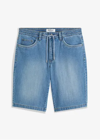 Stretch-Jeans-Bermuda, Regular Fit in blau von vorne - John Baner JEANSWEAR
