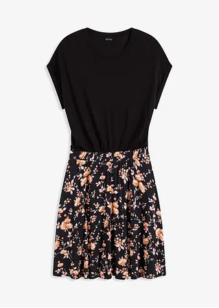 Jerseykleid aus Viskose in schwarz von vorne - bonprix