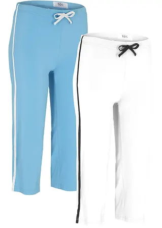 Sport Capri-Hose, Skinny (2er Pack) in blau von vorne - bonprix