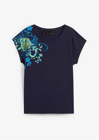 Shirt mit Druck in blau von vorne - bonprix