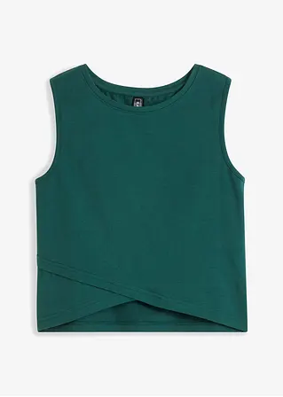 Cropped Top aus weichem Baumwoll-Mix in grün von vorne - bonprix