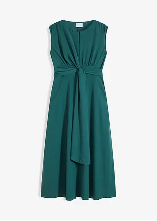 Midi-Kleid mit Drapierung in grün von vorne - bpc selection