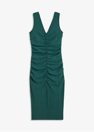Midi-Kleid aus leichtem Crêpe in grün von vorne - BODYFLIRT boutique