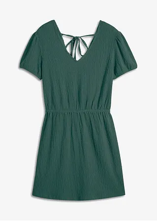 Mini-Kleid aus leichtem Crêpe in grün von vorne - BODYFLIRT boutique