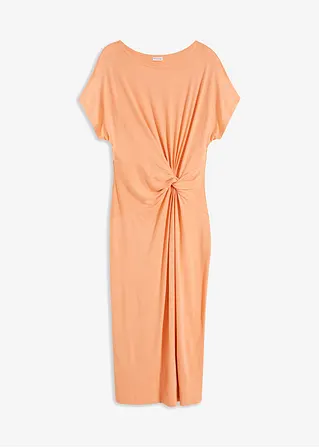 Jerseykleid aus fließender Viskose in orange von vorne - BODYFLIRT