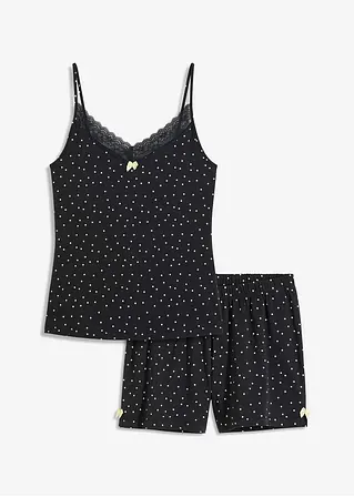 Shorty mit dezenter Spitze in schwarz von vorne - bonprix