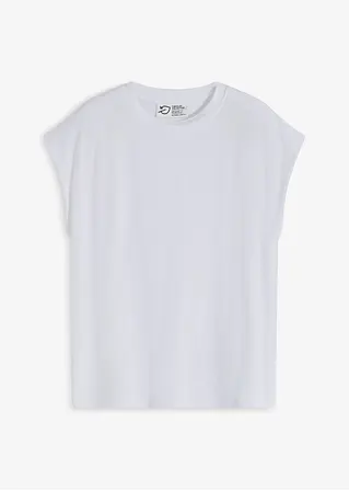 Shirt mit verstärkter Schulter in weiß von vorne - bpc bonprix collection