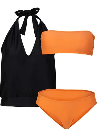 Tankini (3-tlg. Set) in orange von vorne - bonprix