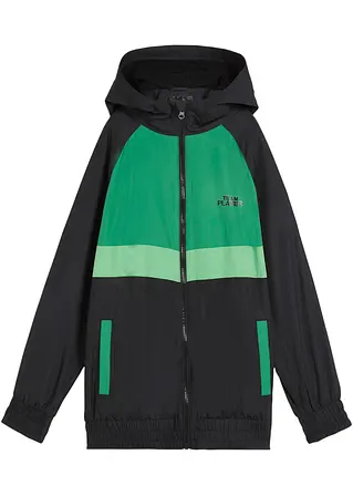 Jungen Trainingsjacke in schwarz von vorne - bpc bonprix collection