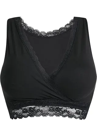 Still-Bustier mit Bio-Baumwolle in schwarz von vorne - bonprix