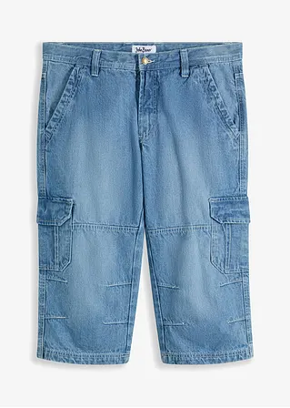 Regular Fit 3/4 Cargojeans, Straight in blau von vorne - bonprix