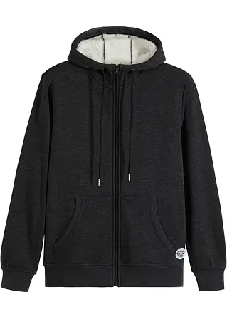 Thermo-Sweatjacke in schwarz von vorne - bpc bonprix collection