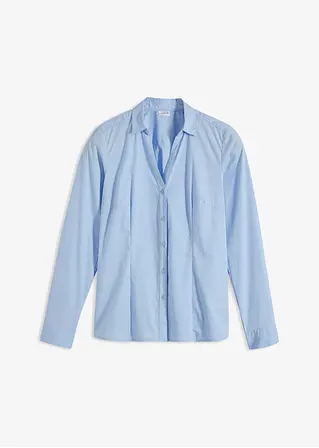 Stretch-Bluse in blau von vorne - bonprix