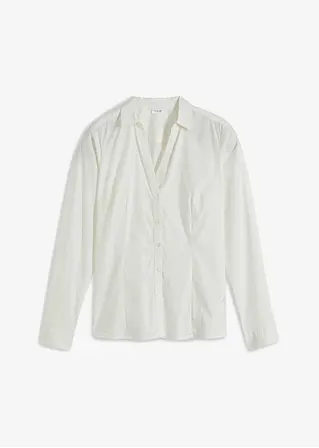 Stretch-Bluse in weiß von vorne - bonprix