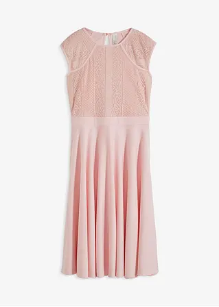 Kleid mit Spitze in rosa von vorne - bonprix