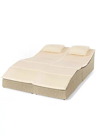 Gartenliege in beige von vorne - bonprix