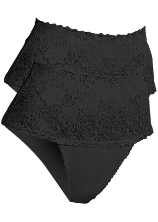 Shape Slip mit mittlerer Formkraft (2er Pack) in schwarz von vorne - bonprix