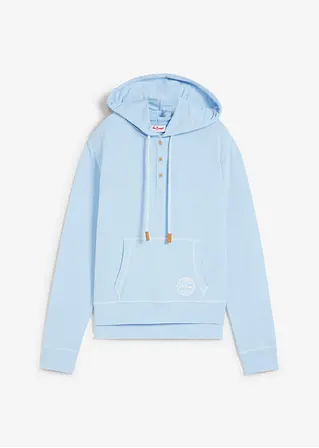 Boxy-Kapuzensweatshirt in blau von vorne - bonprix