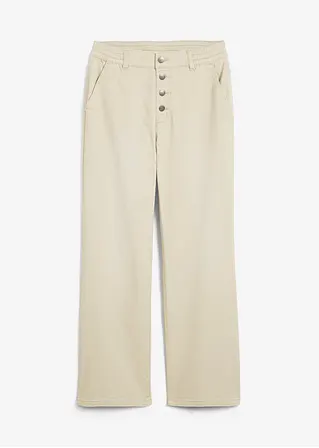 Mom Jeans, High Waist, knöchelfrei in beige von vorne - bpc bonprix collection