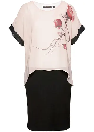 Kleid mit floralem Muster  in schwarz von vorne - bpc selection