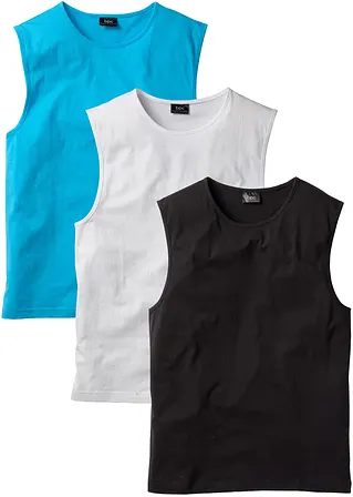 Muskelshirt (3er Pack) in weiß von vorne - bpc bonprix collection