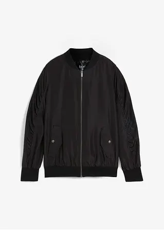 Blouson mit Raffungsdetails in schwarz von vorne - bonprix