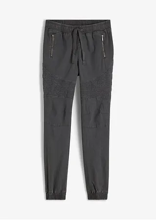 Hose mit Biker- Details in grau von vorne - bonprix