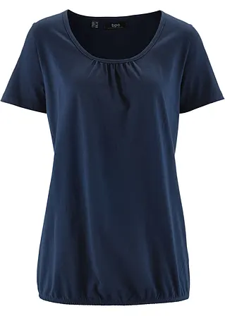 Baumwoll - Shirt, Kurzarm in blau von vorne - bonprix