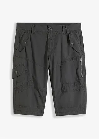 Long-Bermuda, Regular Fit in grau von vorne - bonprix
