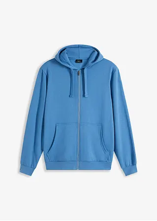 Kapuzen-Sweatjacke in blau von vorne - bonprix