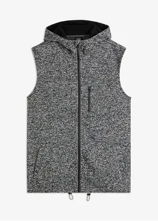 Strickfleece Weste in schwarz von vorne - bonprix