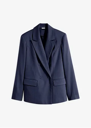 Doppelreihiger Blazer in blau von vorne - bonprix