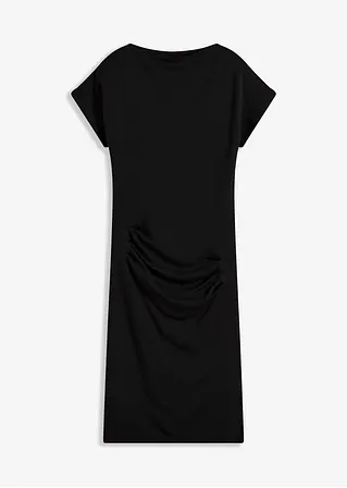 Jerseykleid aus Viksose in schwarz von vorne - BODYFLIRT