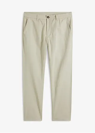 Relaxed Fit Stretch-Chinohose mit Bio Baumwolle, Straight in grau von vorne - bonprix