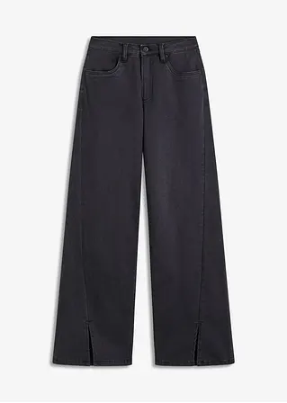 RAINBOW Wide Leg Jeans High Waist, Schlitzdetail