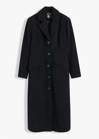 Mantel aus Wollimitat in Maxilänge in schwarz von vorne - bonprix