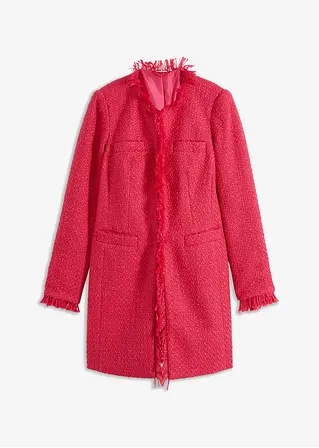 Bouclé-Longblazer in pink von vorne - bonprix