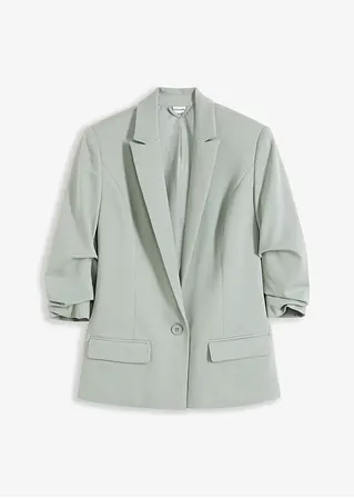 Blazer mit drapierten Ärmeln in grün von vorne - bonprix