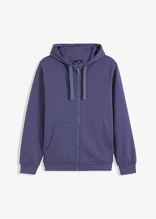 Kapuzen-Sweatjacke mit Reißverschluss in blau von vorne - bonprix