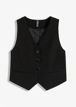 Anzugweste in schwarz von vorne - bonprix