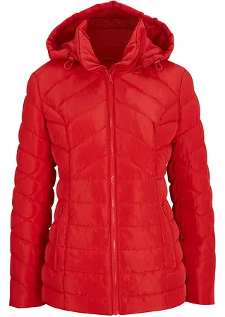 Leichte Steppjacke mit abnehmbarer Kapuze in rot von vorne - bonprix