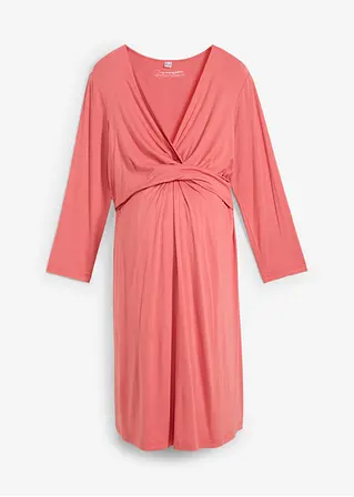 2-in-1 Umstands- und Stillkleid aus Viskose-Stretch in rosa von vorne - bonprix