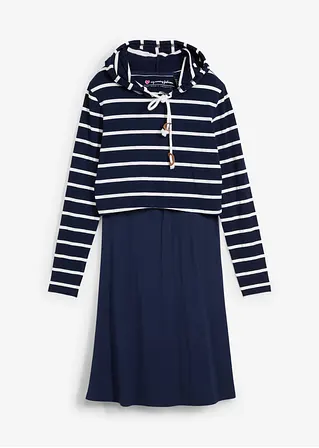 Umstands- und Stillkleid aus nachhaltiger Viskose in blau von vorne - bonprix