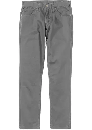 Regular Fit Twillhose aus reiner Baumwolle, Straight in grau von vorne - bonprix