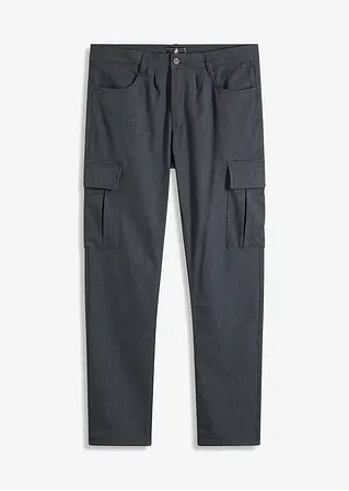 schicke Cargohose mit Bundfalte, Regular Fit in grau von vorne - bonprix