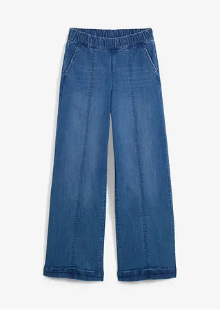 Wide-Leg-Jeans High Waist, Bequembund in blau von vorne - bonprix