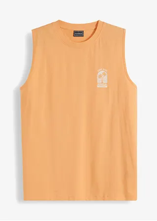 Muskel-Shirt aus reiner Baumwolle, Loose Fit in orange von vorne - bonprix
