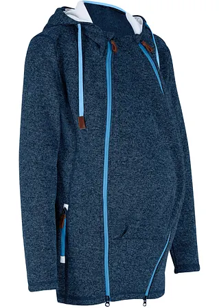 Fleece-Umstands- und Tragejacke in blau von der Seite - bonprix